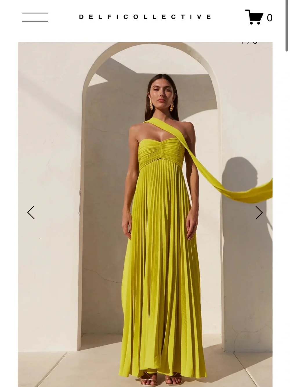 Delfi Collective Daphne Dress in Chartreuse - Picture 3 of 6